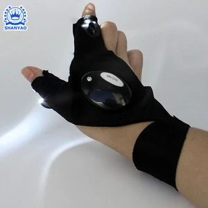 Flashlight Magic Strap Fingerless LED Gloves for Repairing or Fishing etc in Darkness