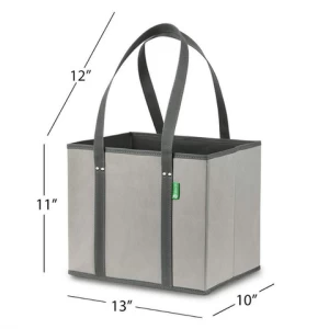 Foldable Extra Large Recycled Reusable Shopping Box Tote Collapsible Grocery Bag
