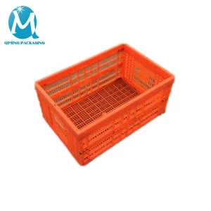 Folding Plastic Perforated Crate Foldable Basket