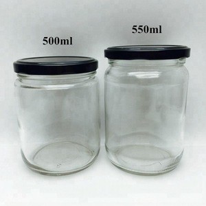 Food grade 500ml glass jar for dipping sauce plum jam pickle