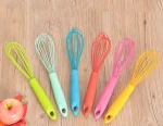 Food grade colorful 8 line Silicone Hand Mixer manual egg beater silicone whisk for cake