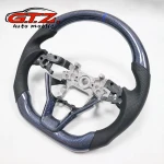 For Honda 10th A.ccord Custom Real carbon fiber steering wheel LED racing wheel convertible