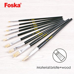 Foska High Quality Wooden Handle Bristle Hair Artist Paint Brush Set
