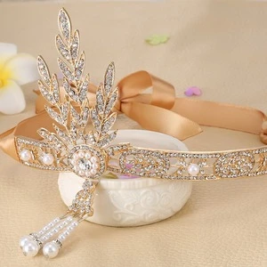 Free Shipping Fashion Crystal Rhinestone Great Gatsby Headband Daisy Bridal Headwear MYGBC033