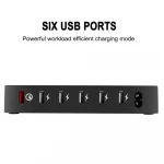 Free Shipping ! Helee QC 3.0 Smart 6 Port USB Phone Charger With Phone Stand Quick Charging Station Multiple Charger Desktop