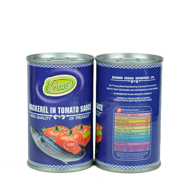 Fresh Delicious 425G New Canned Seafood Tin Mackerel Fish In Tomato Sauce