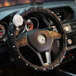 FX-M-032 burgundy steering wheel cover girly car covers 15 inch