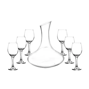 Garbo glassware new arrival 7pcs wine glass drinking set glass wine decanter set for hotel stemware set barware