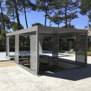Garden outdoor aluminium pergola with polycarbonate roof