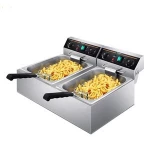 general Commercial 2 Basket Dual Tank Table Top Electric Deep Fryer