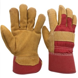 Genuine leather winter gloves thermal protection gloves leather for men working