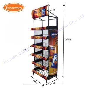 Giantmay Used Candy Rack Chips Display For Advertising Iron Hanging Basket Stand