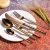 Import Gold silver rose gold silverware 5 Piece Stainless Steel 304 square shape Flatware Set Fork Spoons Knife teaspoon for wedding from China