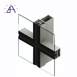 Good Wear Resistance Aluminum Extrusion  outdoor wall cladding Curtain Wall Profile