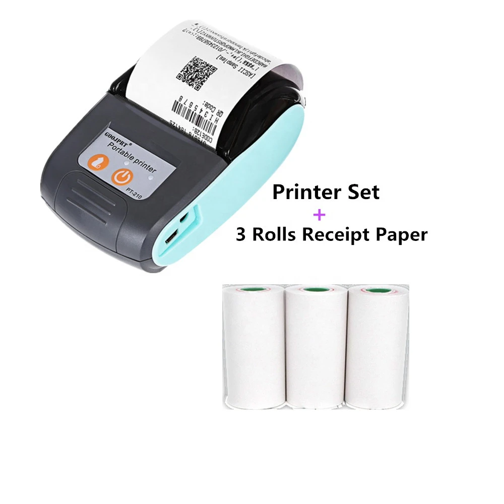 GOOJPRT PT210 mini 58MMThermal Printer Portable Wireless Receipt Machine for Android iOS