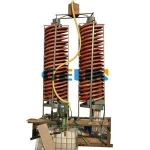 Gravity separate titanium ore with spiral chute separator