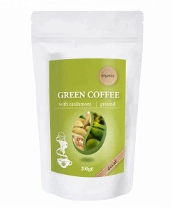 Ground Raw Decaf Green Coffee With Cardamom Vegan And Gluten Free Certified Organic / Bio Private Label Made In EU