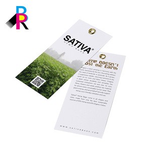 Guangzhou factory Custom Printing Paper Clothing and Garment Hang Tag with String and Eyelet