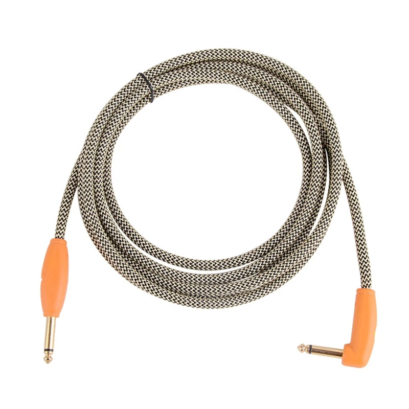 Guitar audio connection 6.35 line oxygen-free shielded coaxial line straight head bend head with noise reduction mute switch