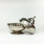 Handmade, Hand Hammered  White Copper Sugar Bowl With Lid, Hollowware