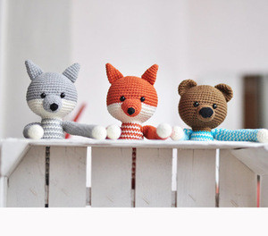 Heybabee Organic Cotton Yarn Crochet Fox Amigurumi  Stuffed Toys MFT-036