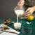High borosilicate eco-friendly graduated measuring milk cup heat resistant quartz glass beaker mug with handle and lid
