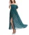 Import High Fashion Apparel Woman Short Sleeve Dress Chiffon Dress Slash Collar Floral Split Maxi Long Dress from China