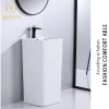 High grade floor standing  sink sanitary ware basin ceramic bathroom one piece pedestal wash basin