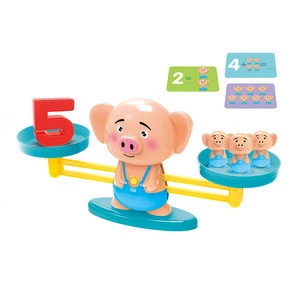 High Quality Cartoon Pig Educational Play Game Balance Scale Toy