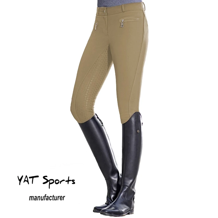 High quality equestrian wear moisture wicking horse riding leggings full seat silicone breeches