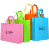 High Quality Factory Price promotional pla shopping tote non woven fabric carry bag with logos custom print