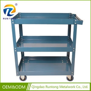 High Quality Four-Wheel Cheap Trailer Wooden Auxiliary Tool Cart