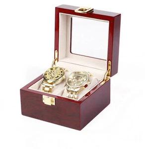 High Quality Luxury Lacquer Paint Wooden Watch Case, Double Watch Box for Man