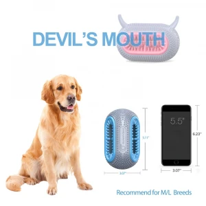 High Quality Pet Toys Devils Mouth Shaped TPR Rubble Dog Chew Dental Toy