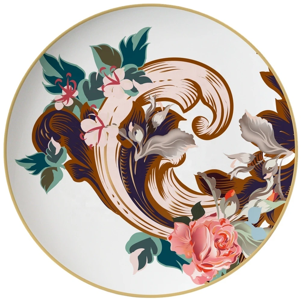 High Quality Porcelain Restaurant Dinnerware Plate Dishes, Ceramic Hotel Dining Plate