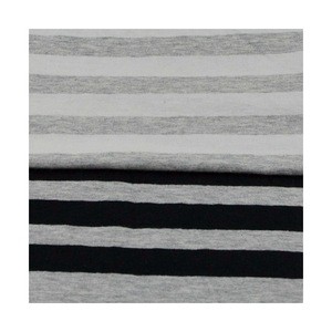 high quality soft knitted linen cotton spandex fabric for sweatshirts/stripe single jersey knit fabric