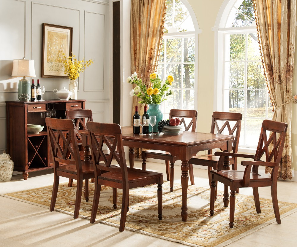 High Quality Solid  Wooden Furniture Dining Room Set Table And Chair Dining Tables  And Chair