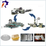 High speed ps foam food tray processing machine disposable snack box production line