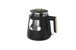 High stability cheap 1000w 1L quick heat white kitchen househld OEM glass electric tea kettle