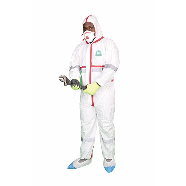 high visibility disposable safety work coverall workwear with tape and reflective stripe