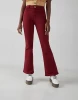 High waist pants trousers women  with a zip fly and a flared cut from the knee down