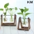 Import Home artificial desktop decoration tube/buld Glass planter Glass vase with metal stand/wood stand base from China