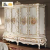 Home Furniture Wardrobe Rococo Style White French Bedroom Furniture