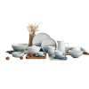 Home goods china supplier european style fancy grey colored 32pcs ceramic dinnerware