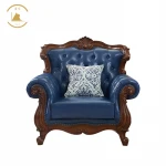 Hongshun Factory Direct Living Room Sofas with Solid Wood Italian Leather Sofa Set