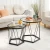 Import HOOBRO Modern Glass Nesting Coffee Tables Set of 2 Small Round Coffee End Table Black Metal Side Tables for Living Room Bedroom from China