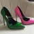 Import Hoslasen factory custom women shoes green shinny leather 120mm thin heel sexy pumps ladies shoes from China