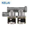 Hot Sale 24VDC Lpg  Gas or Natural Gas Double Pole Electromagnetic Solenoid Switch Control Brass Valve KL30-08-2 For Oven Fryer