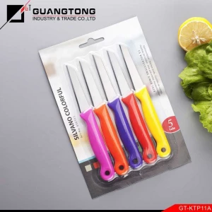 hot sale 5 pcs color pp handle fruit knife paring knife set