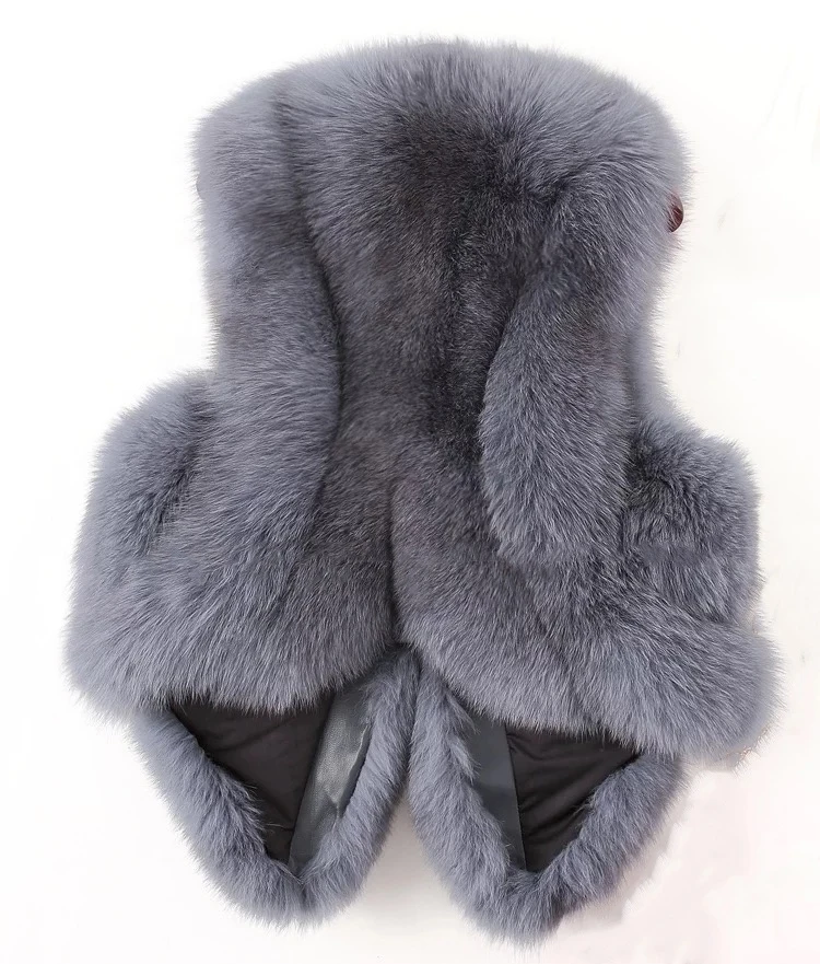 Hot Sale Factory Supplier Winter Girls Fox Fur Vest Coat